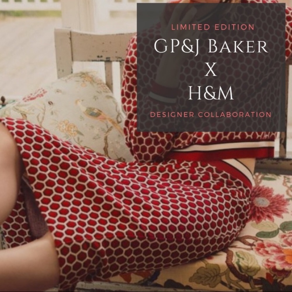 GP & J Baker X H&M Patterned Pencil Midi Skirt